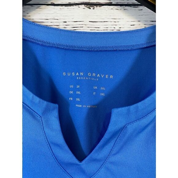 Women's Susan Graver Top 2XL Blue - Picture 3 of 5
